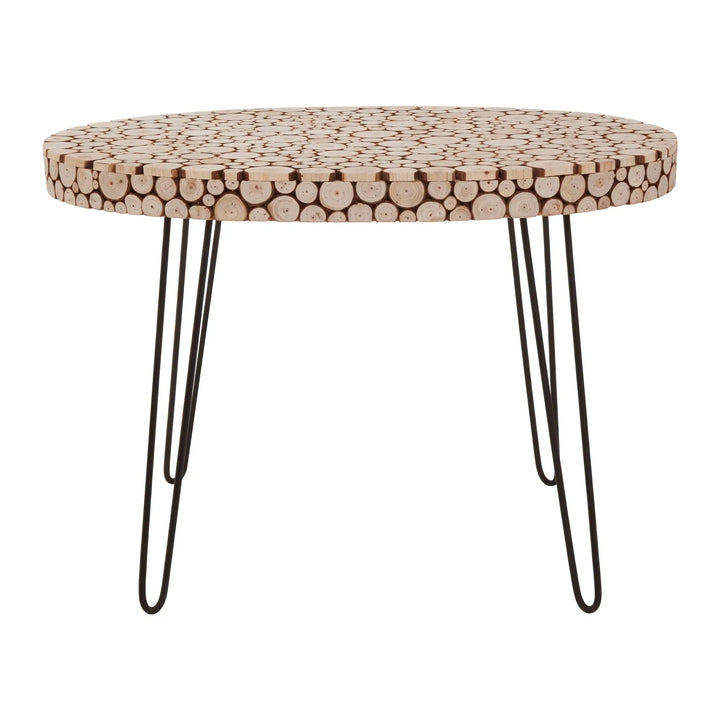 Lucera Wooden Oval Side Table with Hairpin Legs Studio 55