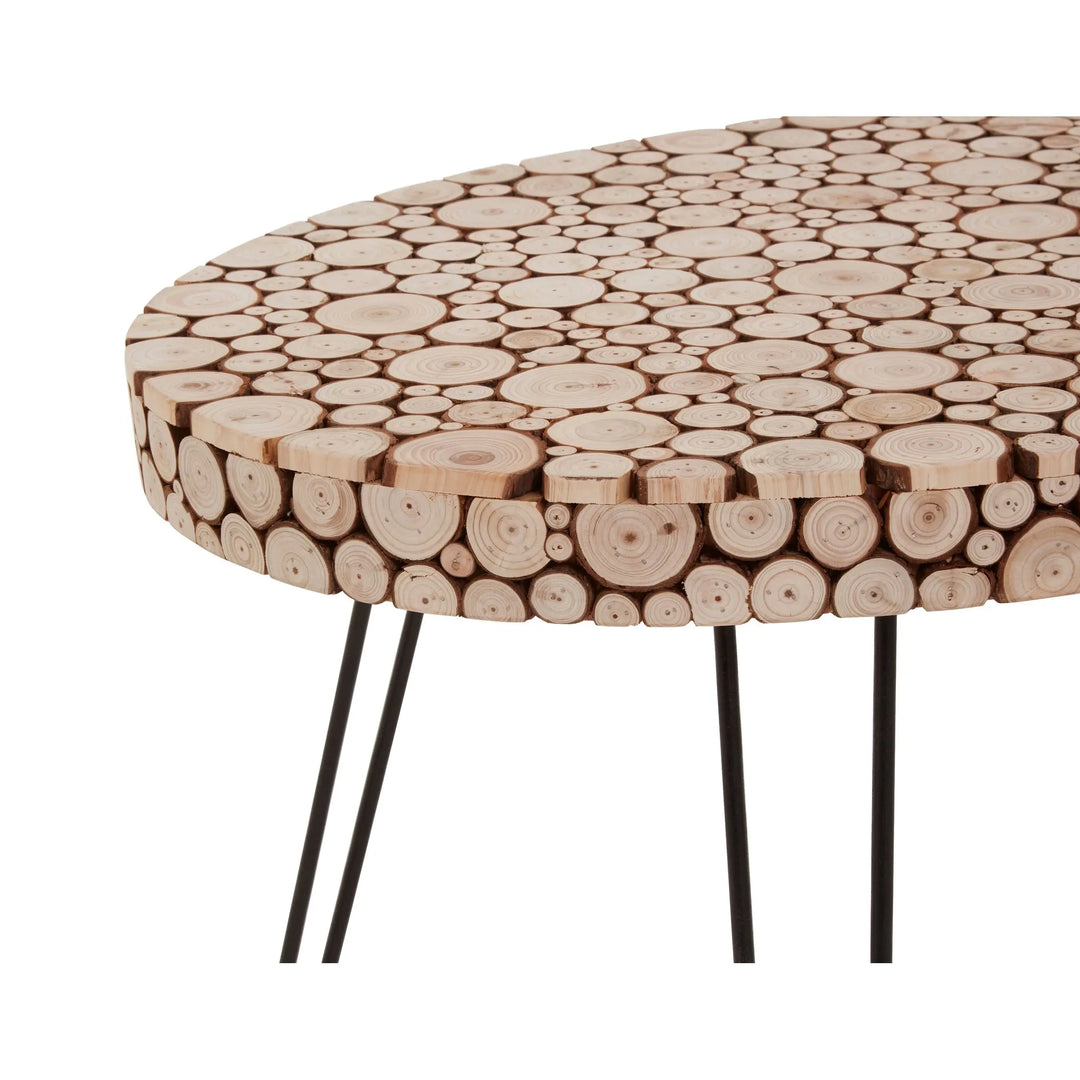 Lucera Wooden Oval Side Table with Hairpin Legs Studio 55