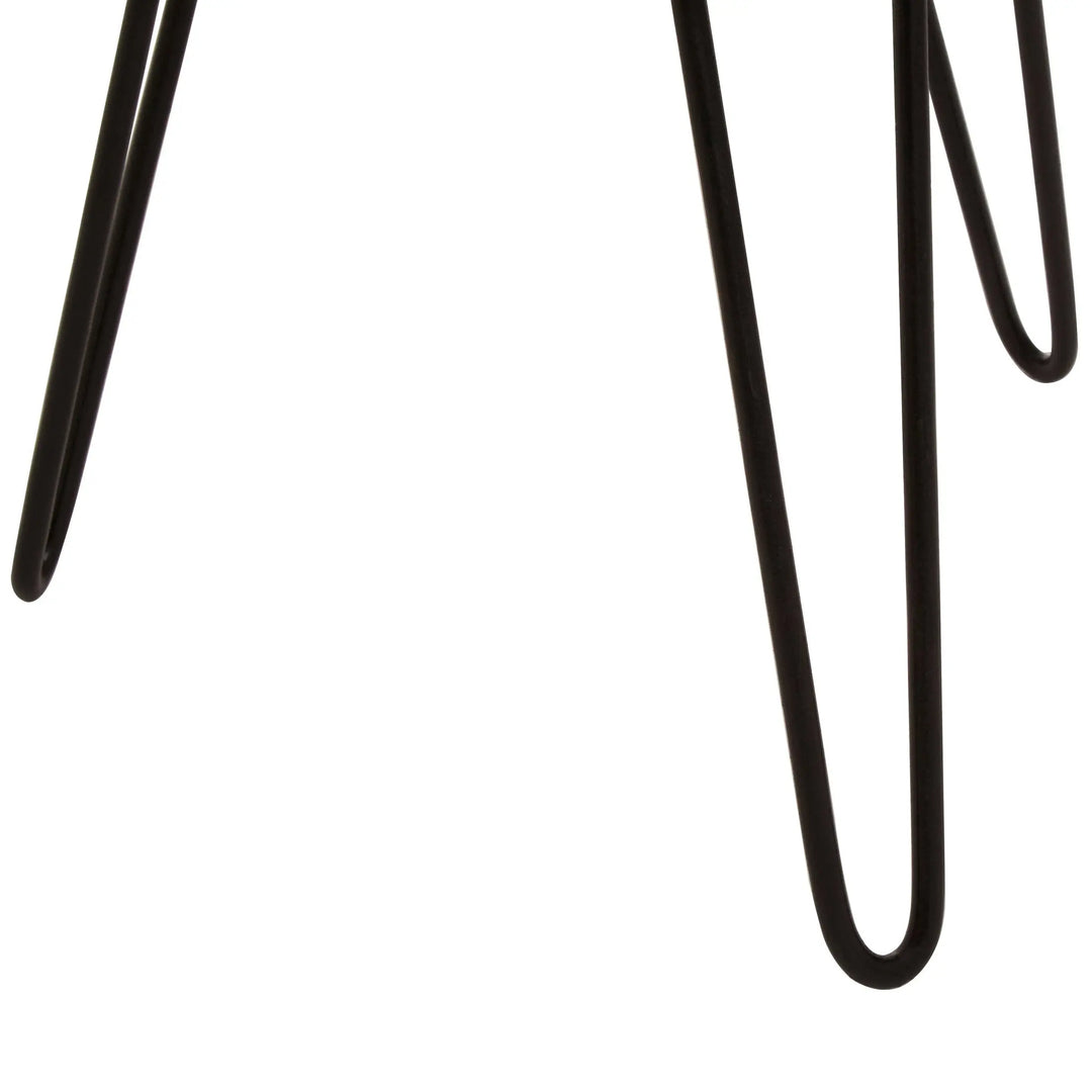 Lucera Wooden Round Side Table with Hairpin Legs Studio 55