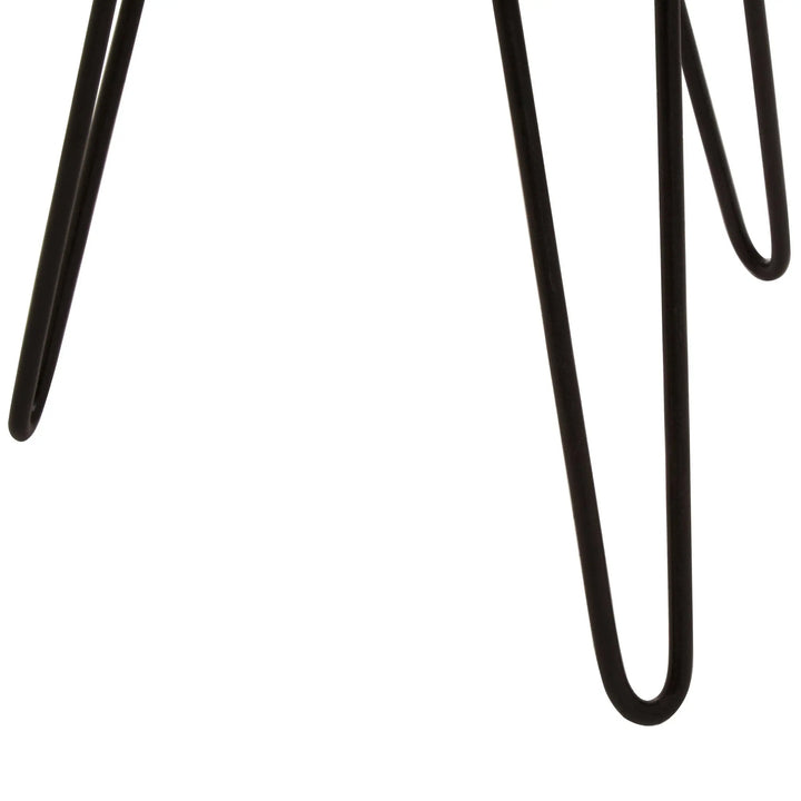 Lucera Wooden Round Side Table with Hairpin Legs Studio 55