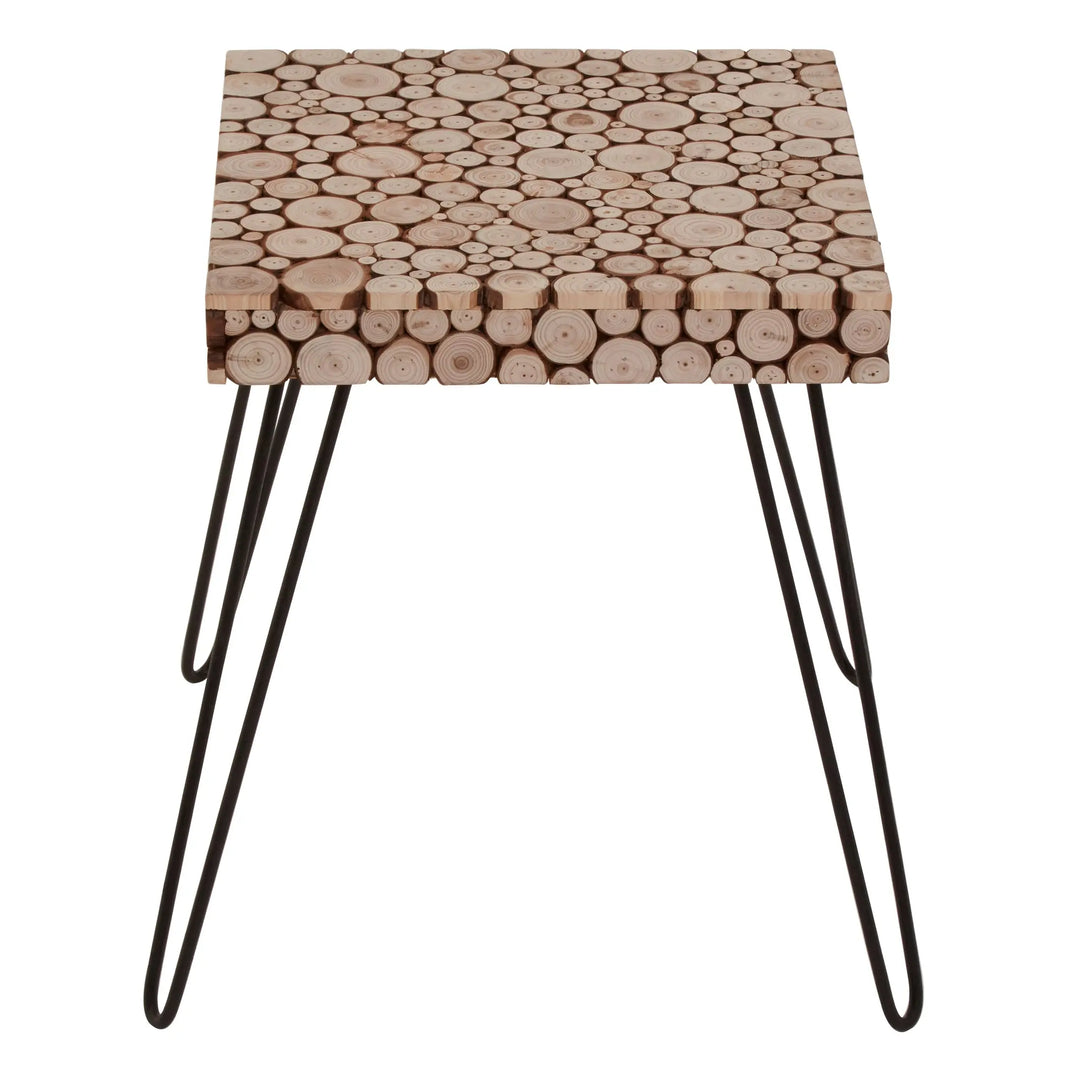Lucera Wooden Square Side Table with Hairpin Legs Studio 55