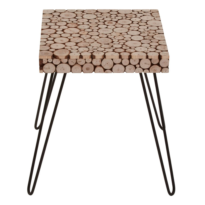 Lucera Wooden Square Side Table with Hairpin Legs Studio 55