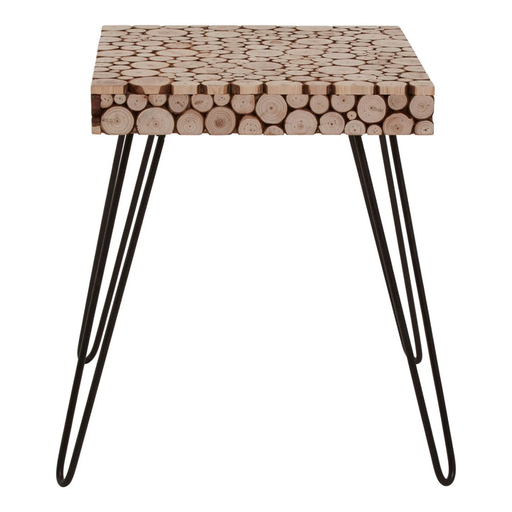 Lucera Wooden Square Side Table with Hairpin Legs Studio 55
