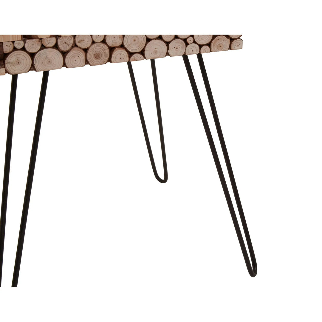 Lucera Wooden Square Side Table with Hairpin Legs Studio 55