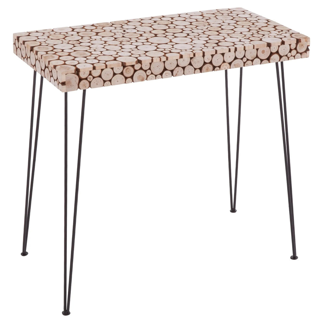 Lucera Wooden Console Table with Black Hairpin Legs Studio 55