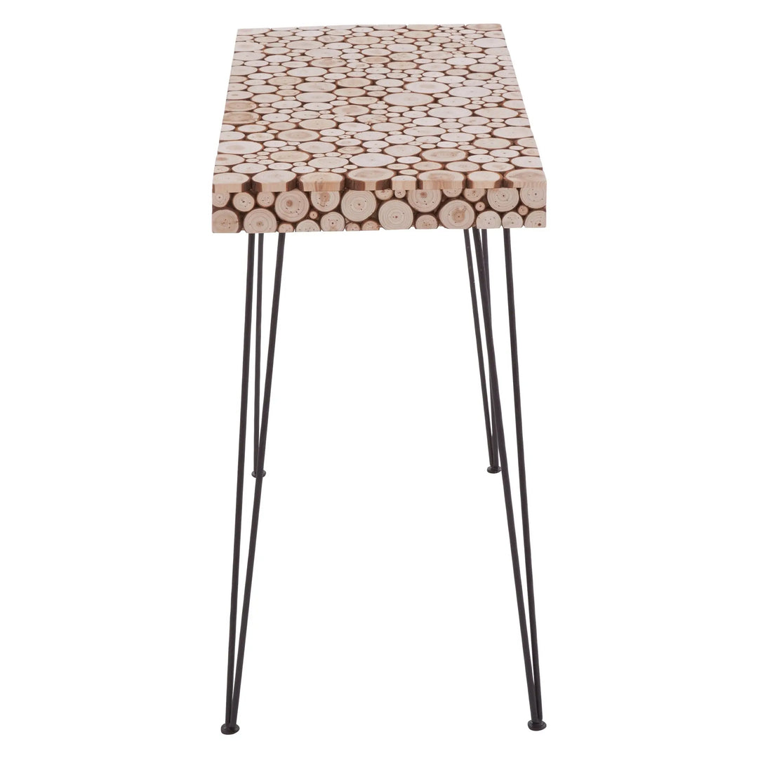 Lucera Wooden Console Table with Black Hairpin Legs Studio 55