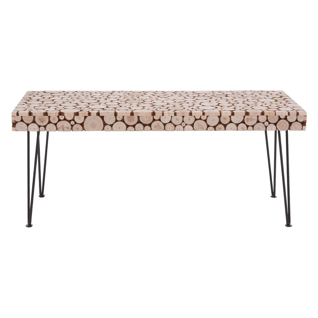 Lucera Wooden Coffee Table with Hairpin Legs Studio 55