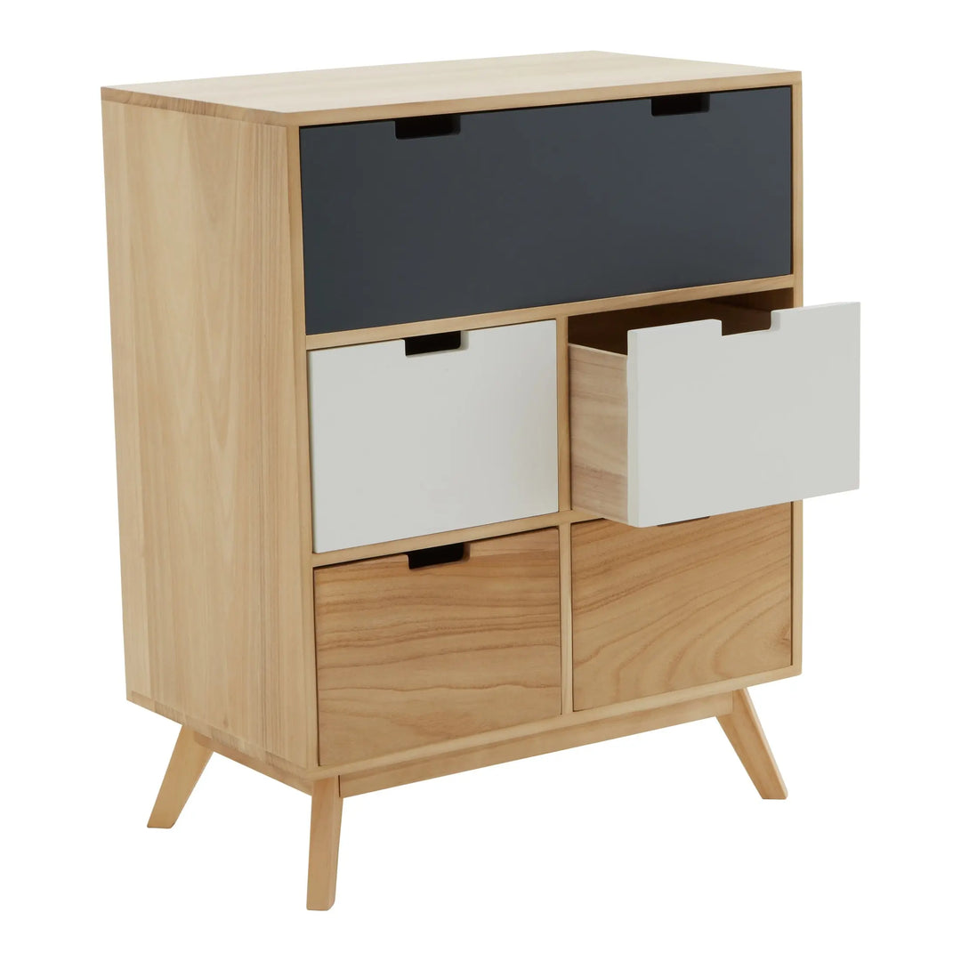 Wilton Five Drawer Chest – Mid-Century Tallboy with Storage Studio 55