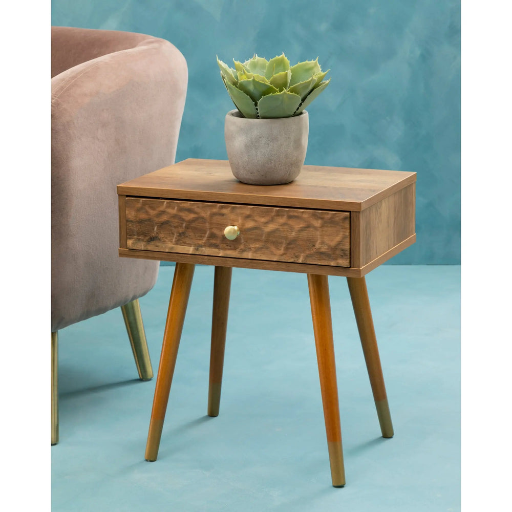 Freya Wood Veneer Bedside Table with 1 Drawer Studio 55