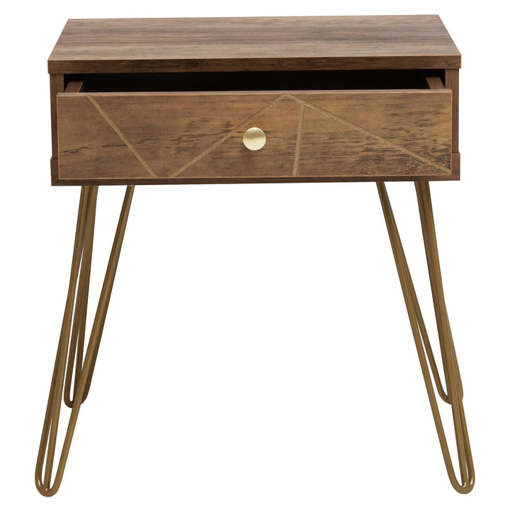 Flora 1 Drawer Draw Side Table with Hairpin Legs Studio 55
