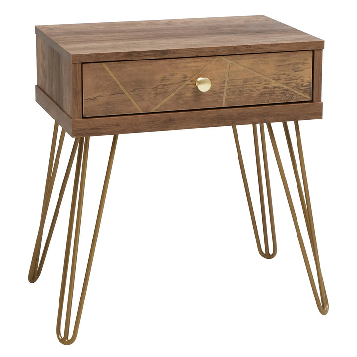 Flora 1 Drawer Draw Side Table with Hairpin Legs Studio 55