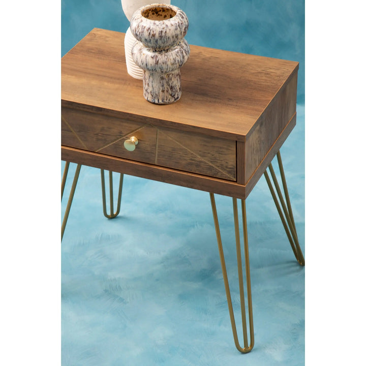 Flora 1 Drawer Draw Side Table with Hairpin Legs Studio 55