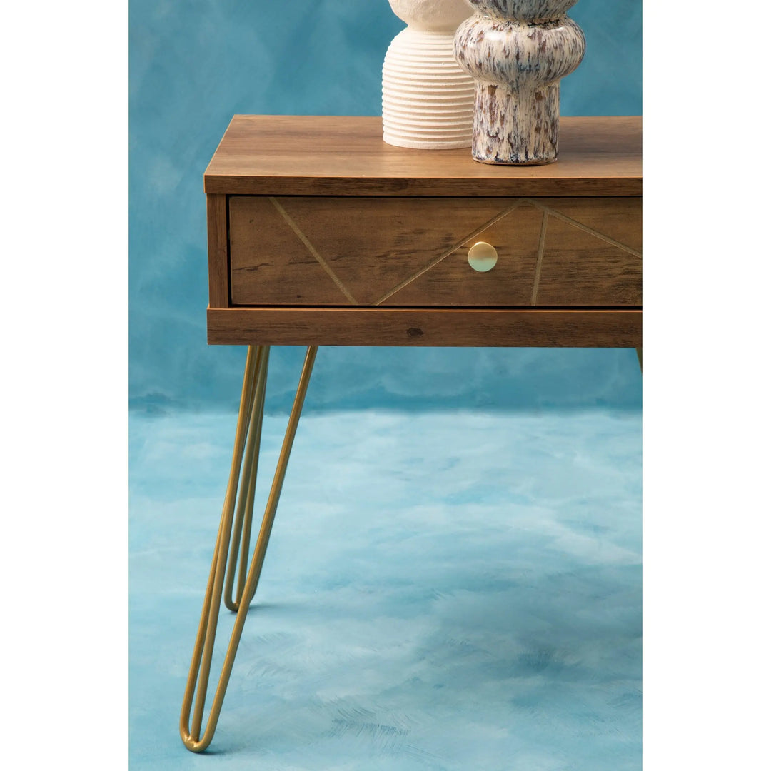 Flora 1 Drawer Draw Side Table with Hairpin Legs Studio 55