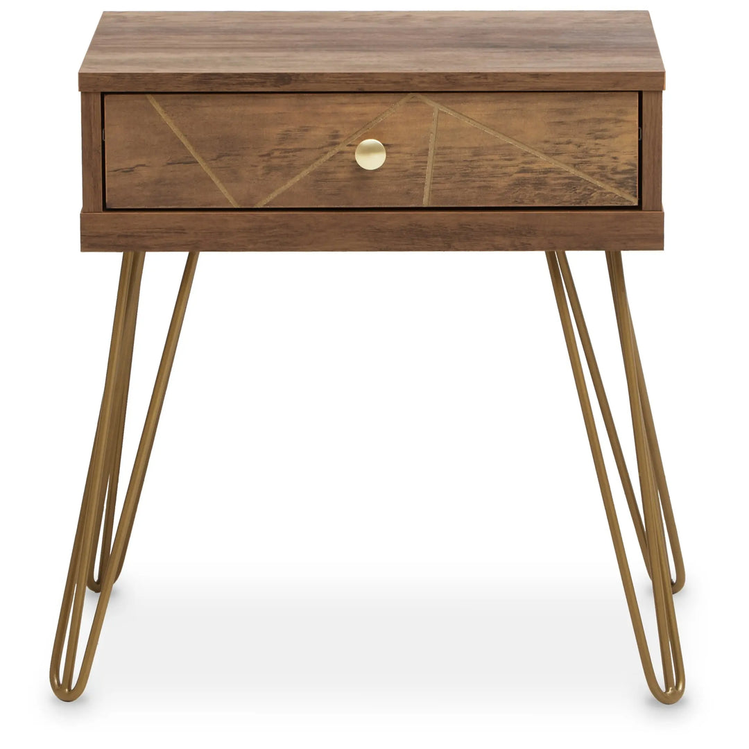 Flora 1 Drawer Draw Side Table with Hairpin Legs Studio 55