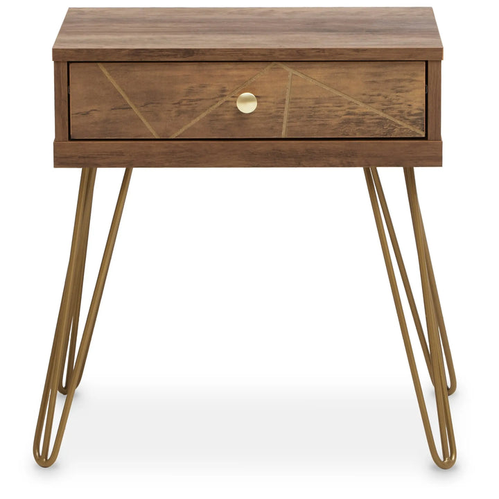 Flora 1 Drawer Draw Side Table with Hairpin Legs Studio 55
