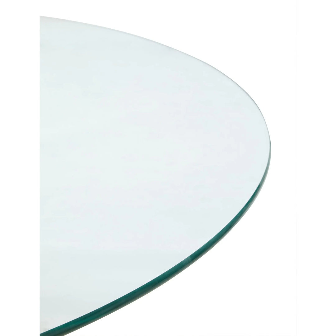 Stamford Round Glass Dining Table with Black Metal Star Base Studio 55