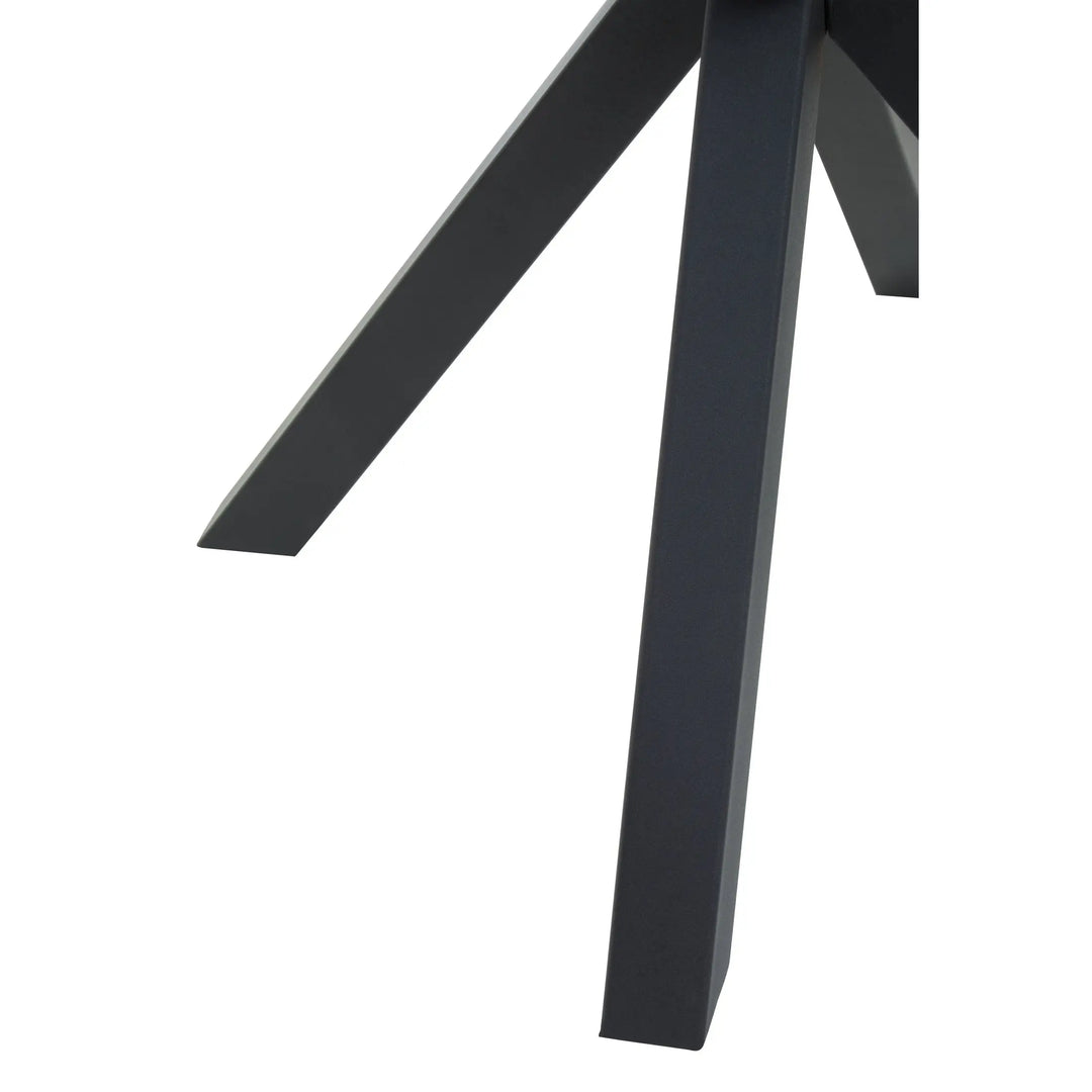 Stamford Round Glass Dining Table with Black Metal Star Base Studio 55