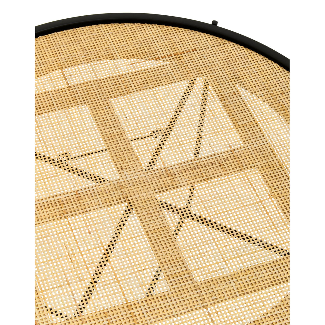 Derok Rattan Round Coffee Table With Cross Metal Legs Studio 55