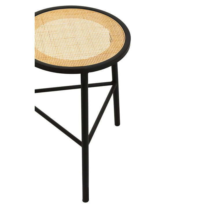 Derok Rattan Seat Stool with Metal Legs Studio 55