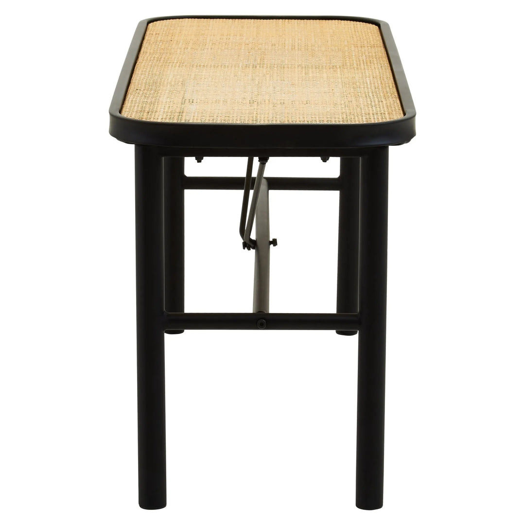 Derok Metal and Rattan Bench Studio 55