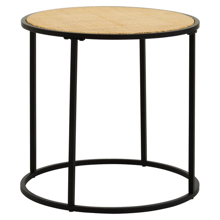 Derok Rattan And Metal Round Side Table Studio 55