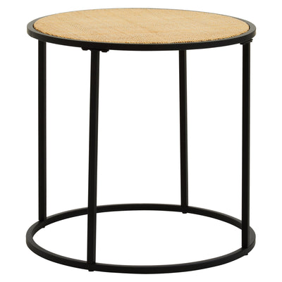 Derok Rattan And Metal Round Side Table Studio 55