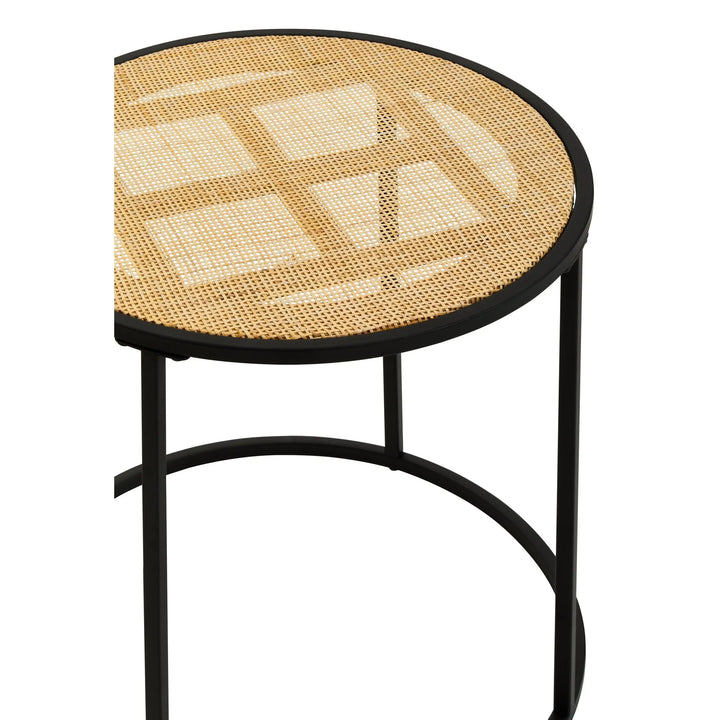 Derok Rattan And Metal Round Side Table Studio 55