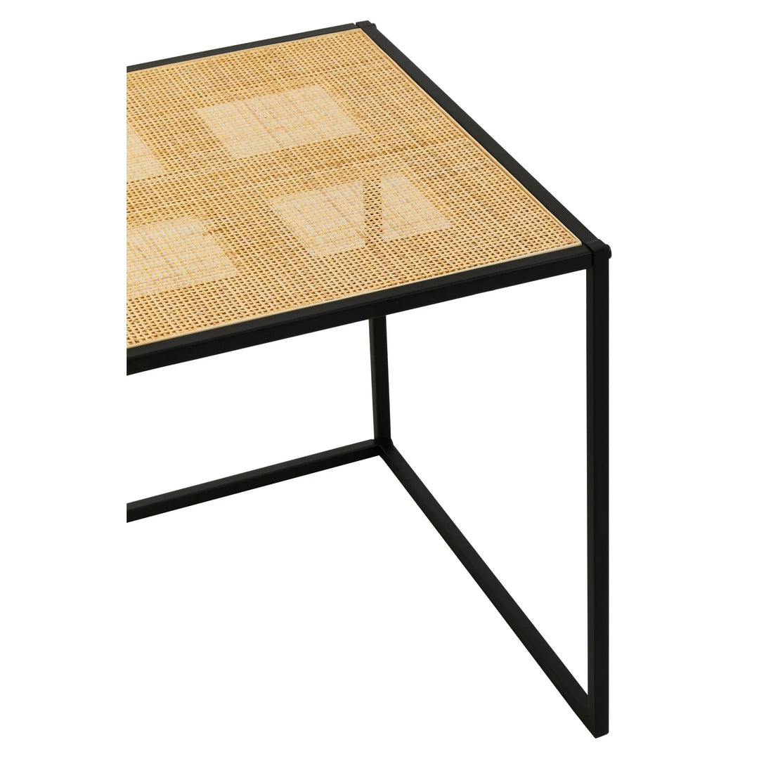 Derok Rattan And Metal Square Side Table Studio 55