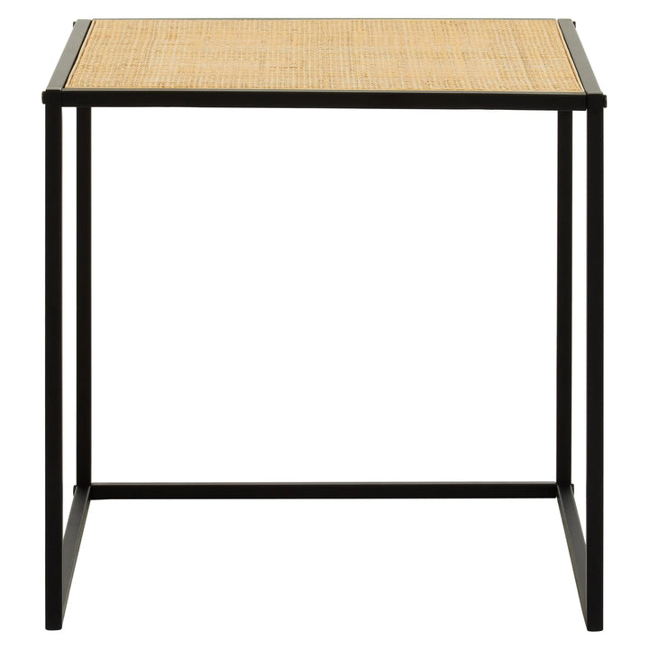 Derok Rattan And Metal Square Side Table Studio 55