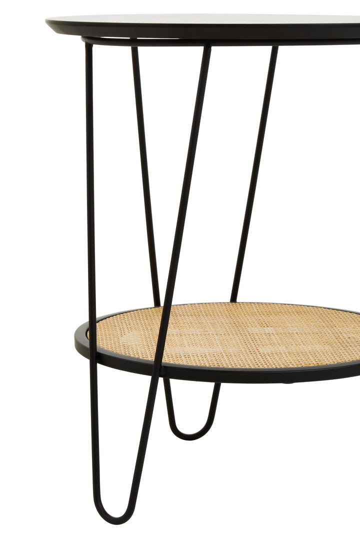 Derok Rattan And Metal Side Table With Hairpin Legs Studio 55