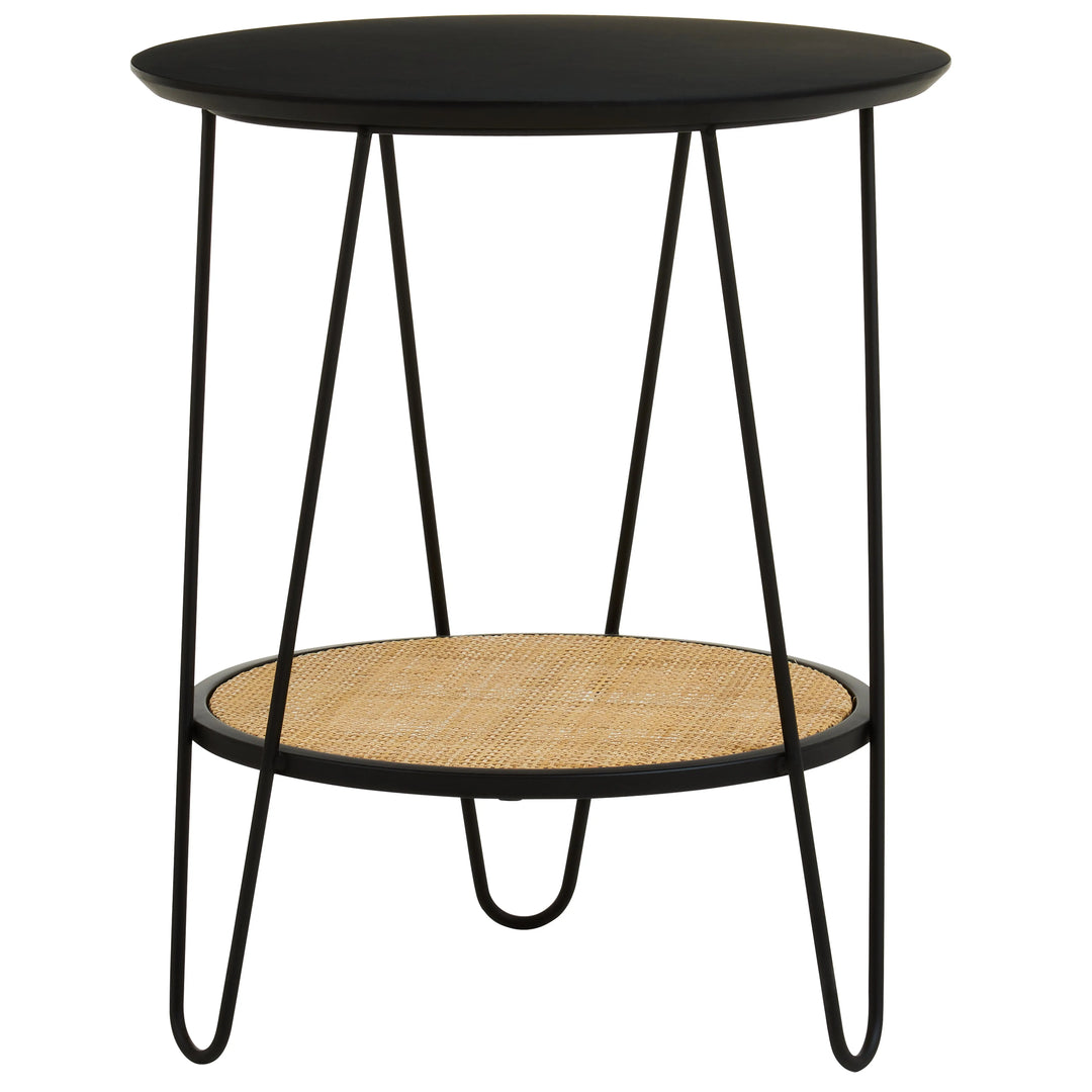 Derok Rattan And Metal Side Table With Hairpin Legs Studio 55