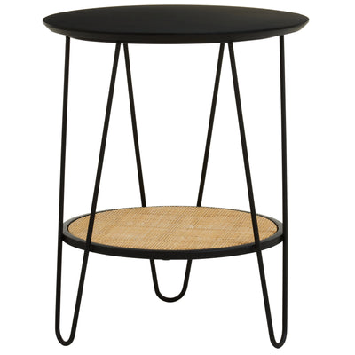 Derok Rattan And Metal Side Table With Hairpin Legs Studio 55