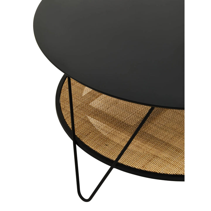 Derok Rattan And Metal Coffee Table With Hairpin Legs Studio 55