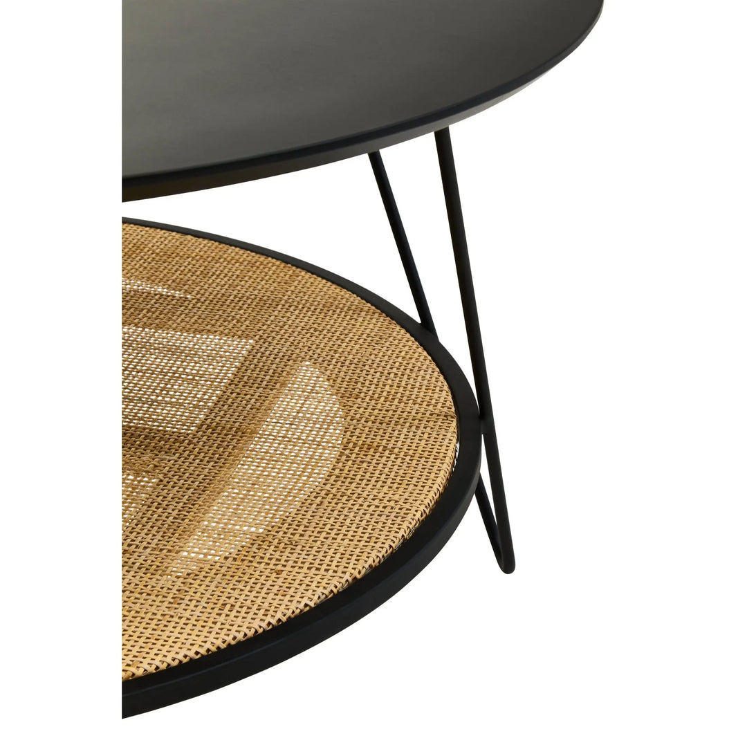 Derok Rattan And Metal Coffee Table With Hairpin Legs Studio 55