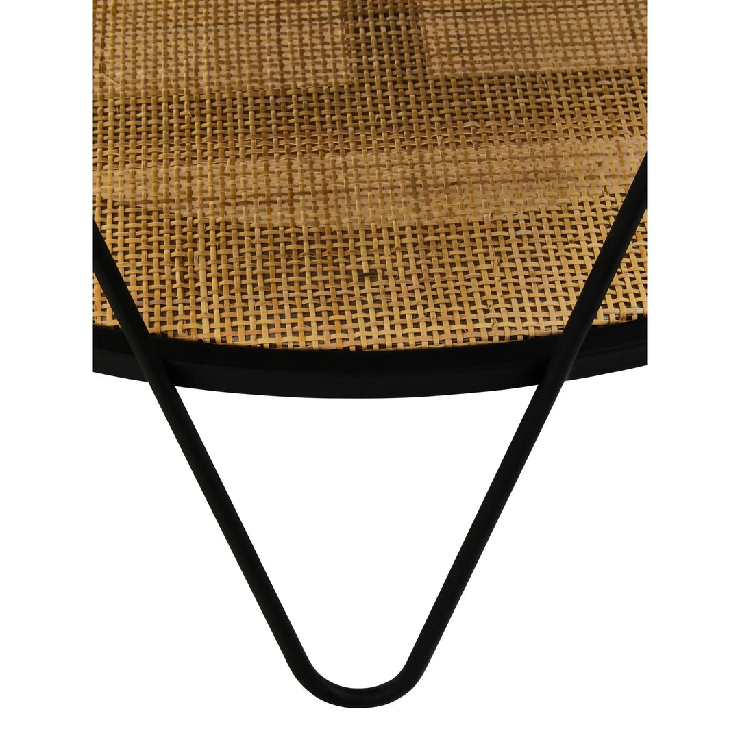Derok Rattan And Metal Coffee Table With Hairpin Legs Studio 55