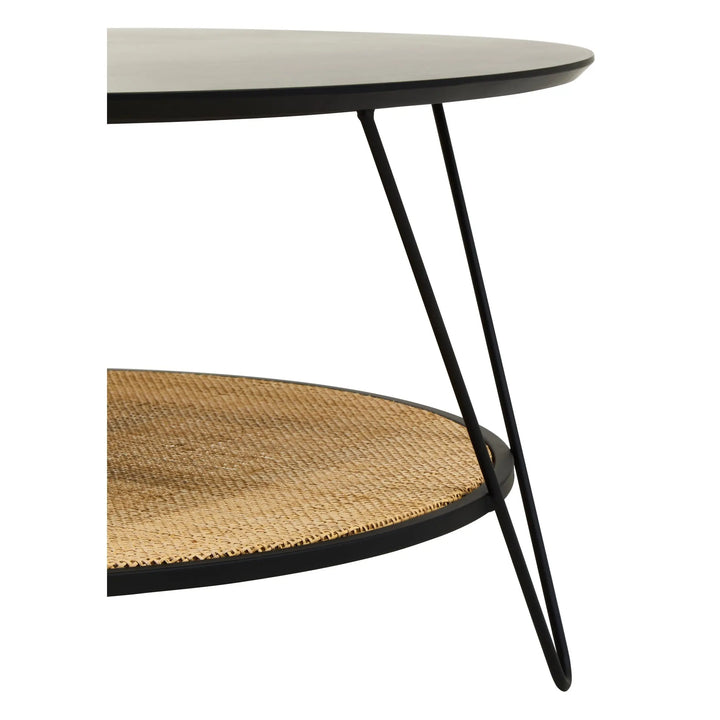 Derok Rattan And Metal Coffee Table With Hairpin Legs Studio 55