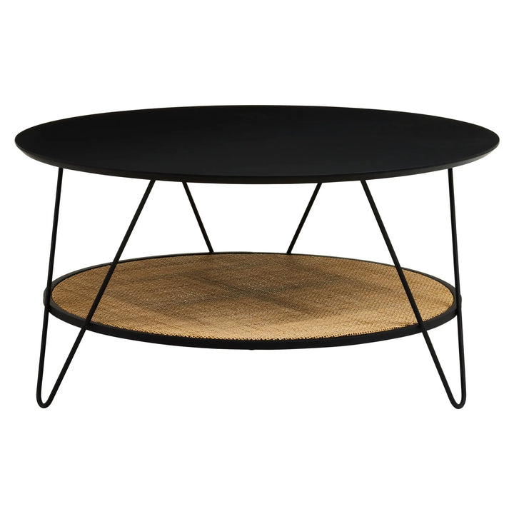 Derok Rattan And Metal Coffee Table With Hairpin Legs Studio 55