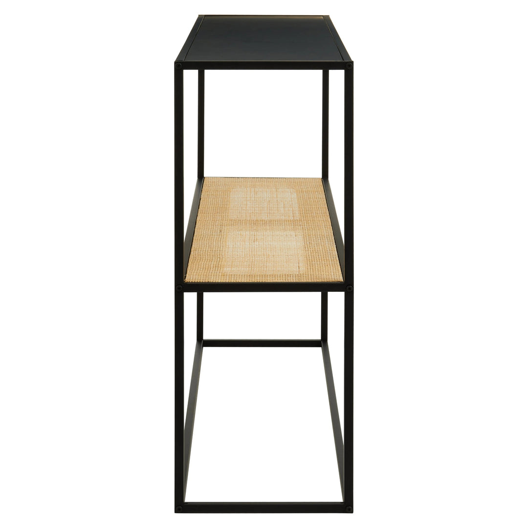 Derok 2 Tier Rattan And Metal Console Table Studio 55