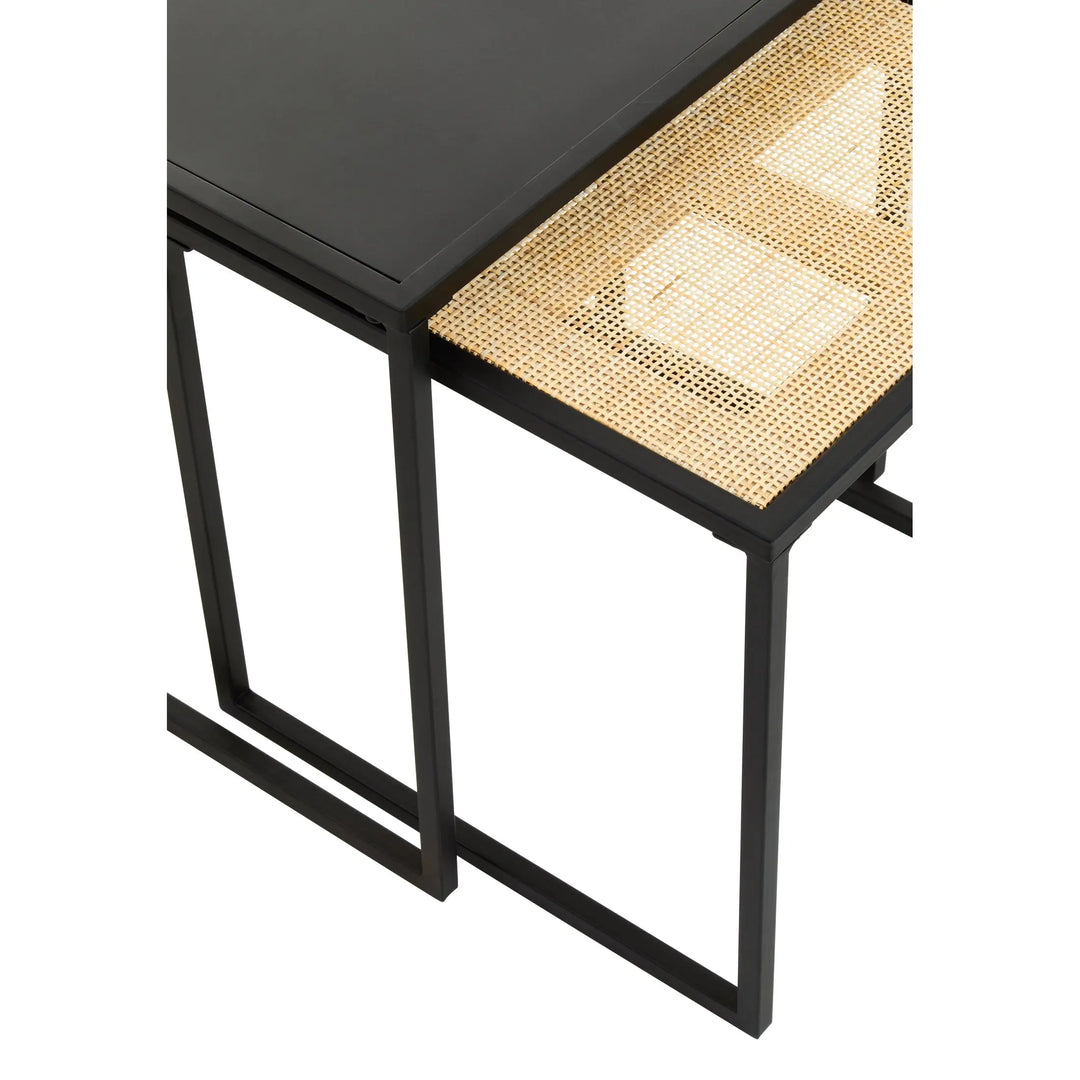 Derok Rattan And Metal Nest Of Two Tables Studio 55