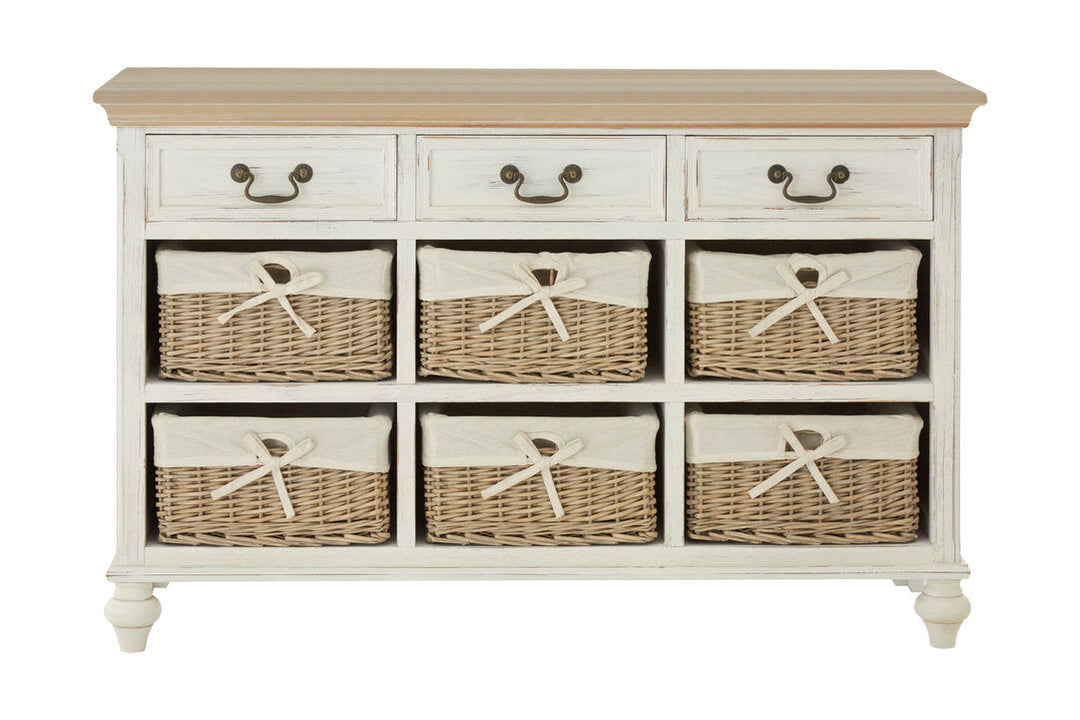 Henderson Cabinet With 6 Willow Baskets Studio 55