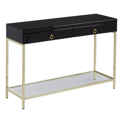Kensford Townhouse Black Mirror Console Table with Gold Frame Studio 55