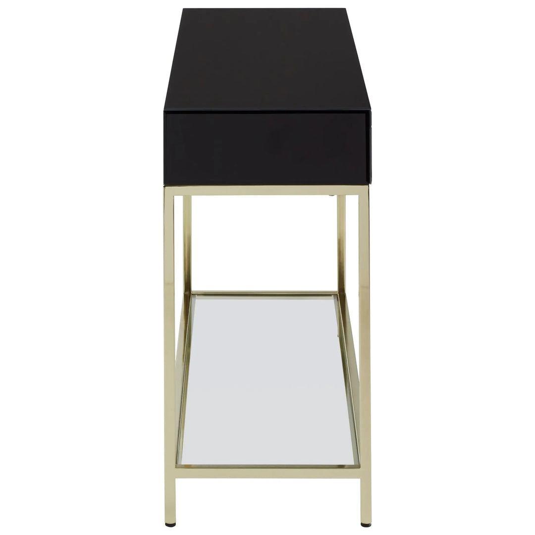 Kensford Townhouse Black Mirror Console Table with Gold Frame Studio 55