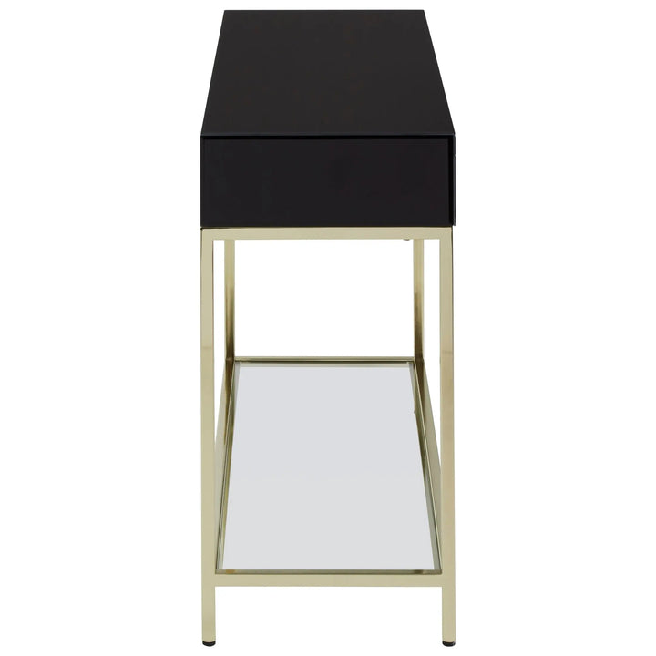 Kensford Townhouse Black Mirror Console Table with Gold Frame Studio 55