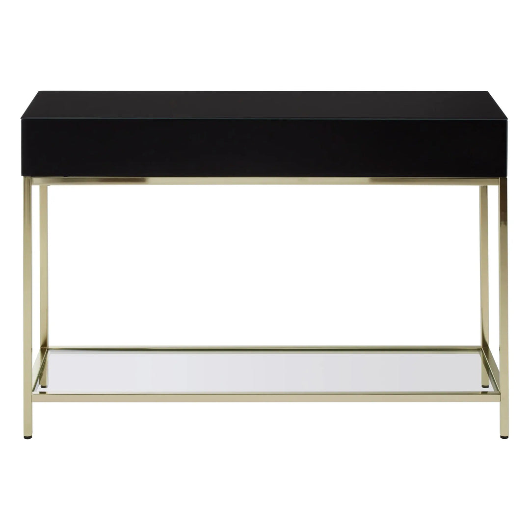 Kensford Townhouse Black Mirror Console Table with Gold Frame Studio 55