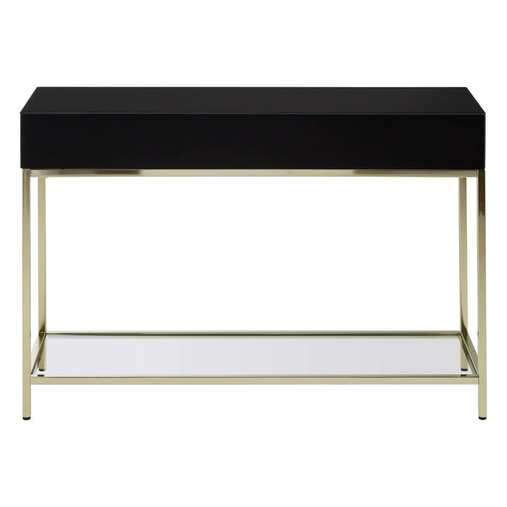 Kensford Townhouse Black Mirror Console Table with Gold Frame Studio 55