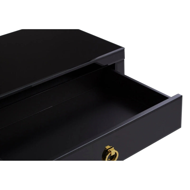 Kensford Townhouse Black Mirror Console Table with Gold Frame Studio 55