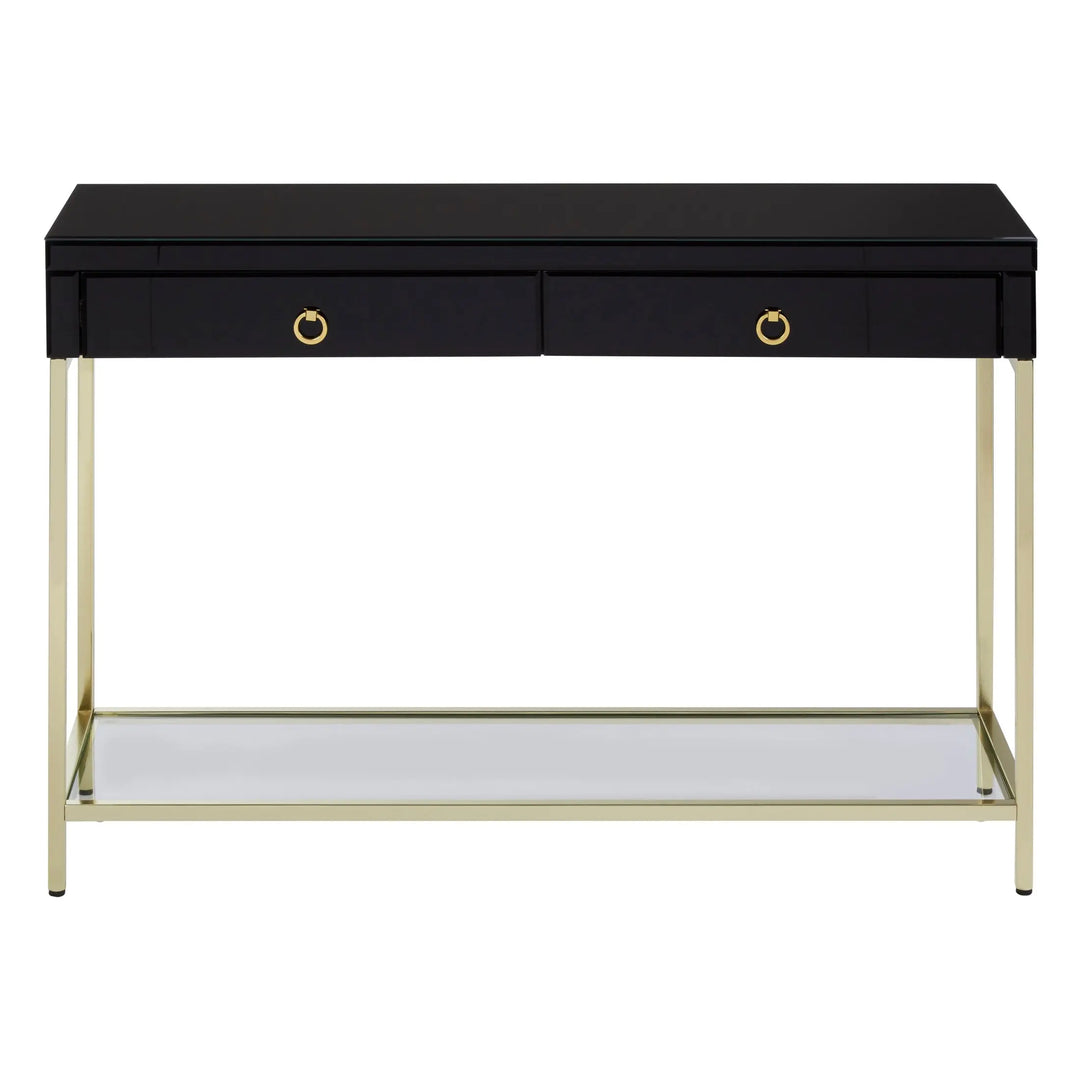 Kensford Townhouse Black Mirror Console Table with Gold Frame Studio 55