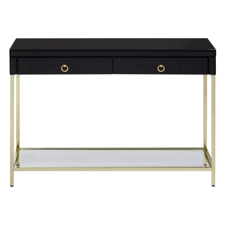 Kensford Townhouse Black Mirror Console Table with Gold Frame Studio 55