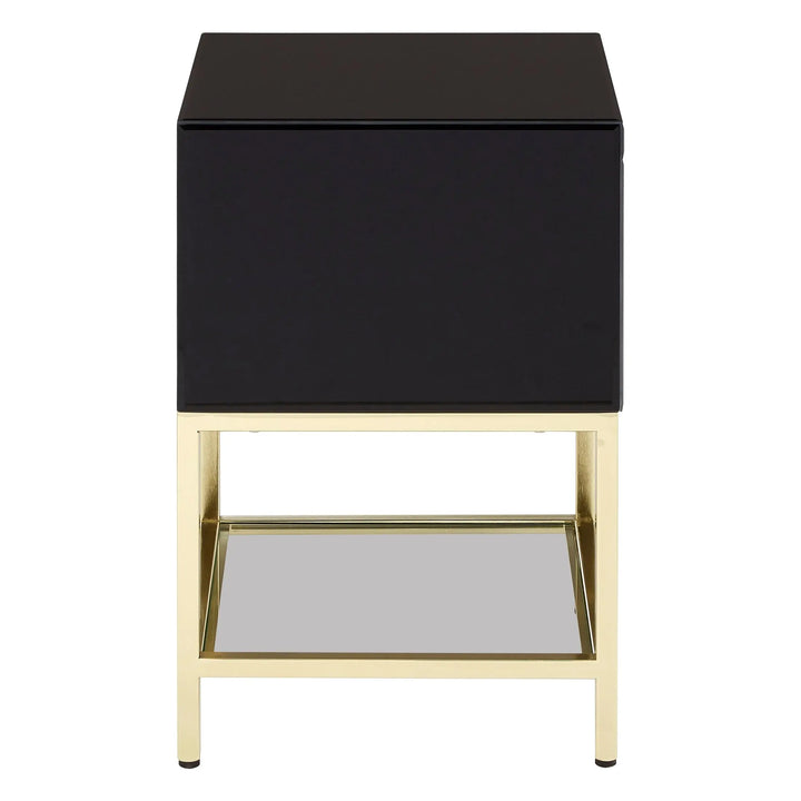 Kensford Townhouse Black 2 Drawer Side Table – Black Bedside Table with Storage Studio 55
