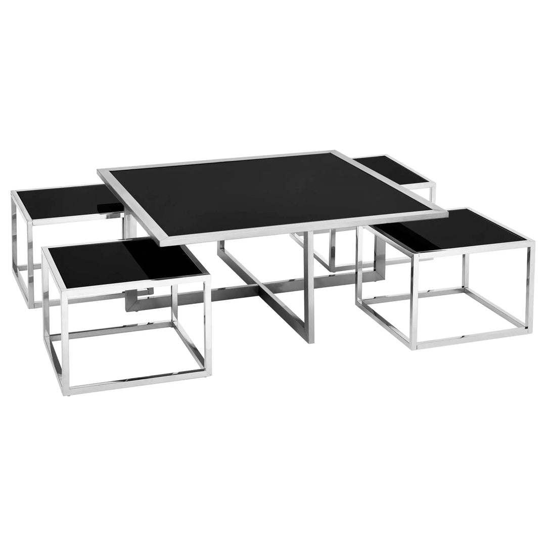 Hatton Silver Coffee Table And Stools Set Studio 55